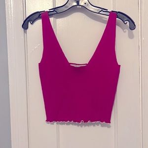 Victor Glemaud magenta wool crop top